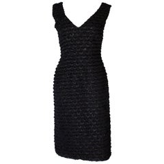 A Vintage Tussi 1960s Black Glitter Cocktail Dress 