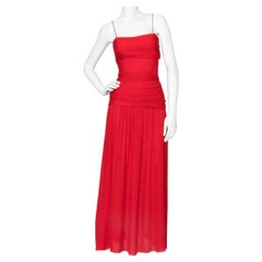 A Vintage Valentino Red Silk Organza Gown 