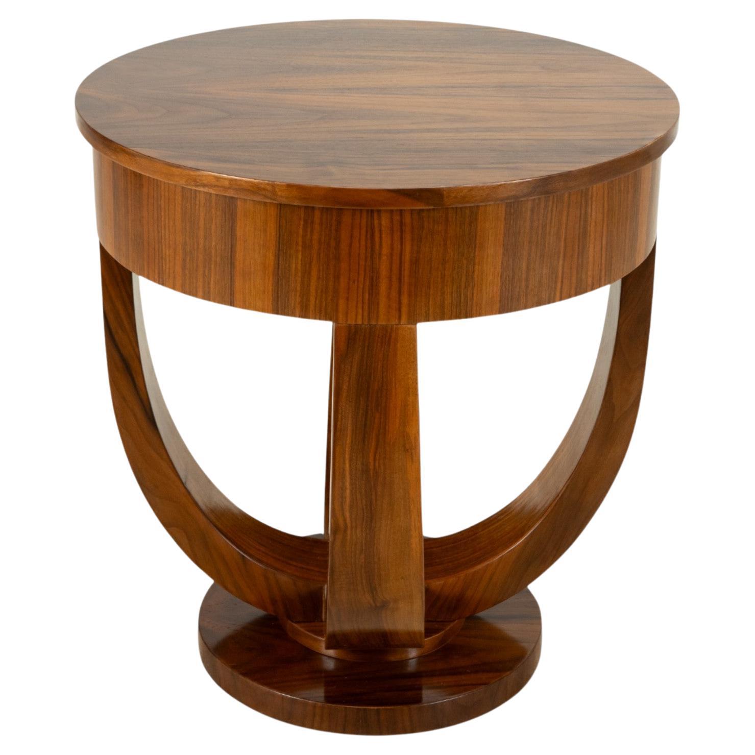 A Vintage Walnut Veneer Round Side Table