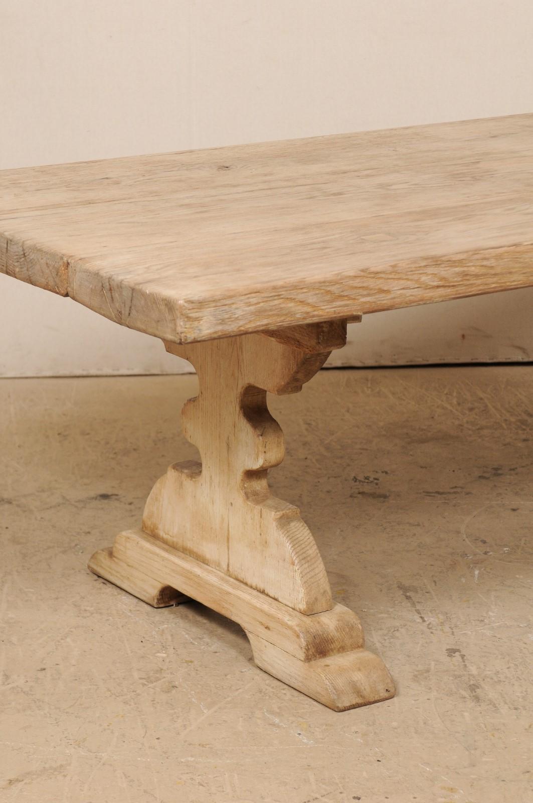 Vintage Wooden Trestle Dining Table with Nice Thick Top 2