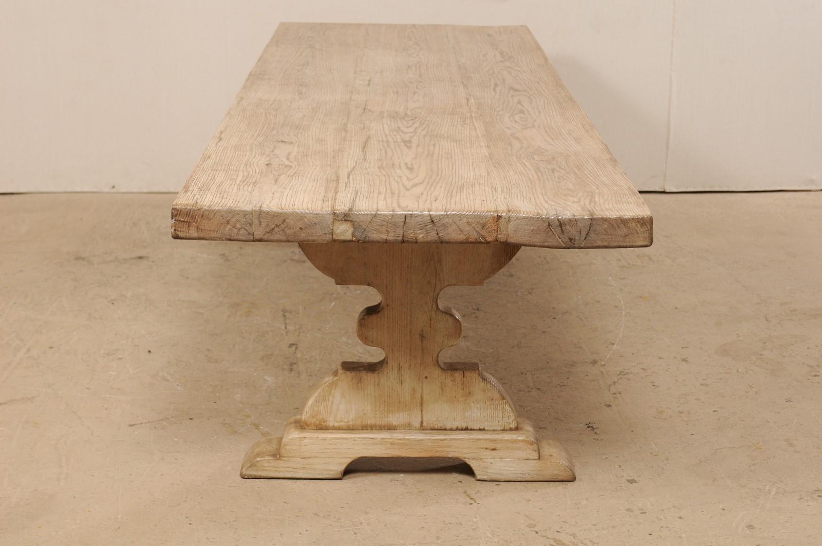 Vintage Wooden Trestle Dining Table with Nice Thick Top In Good Condition In Atlanta, GA