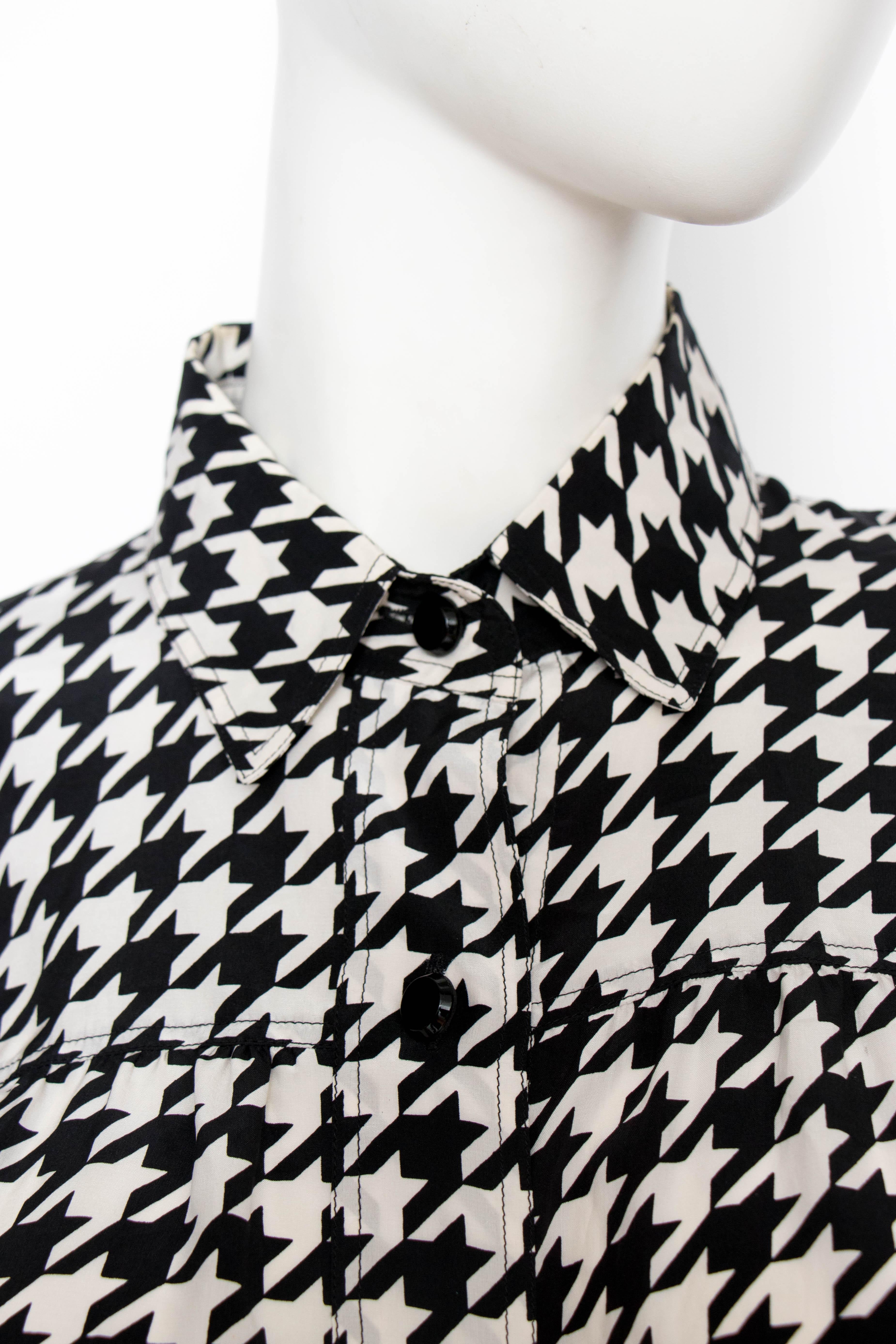 Women's or Men's A Vintage Yves Saint Laurent Houndstooth Silk Blouse