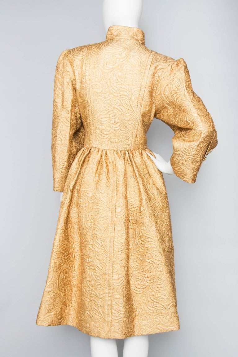 A Vintage Yves Saint Laurent Rive Gauche Brocade Coat Dress S at 1stDibs