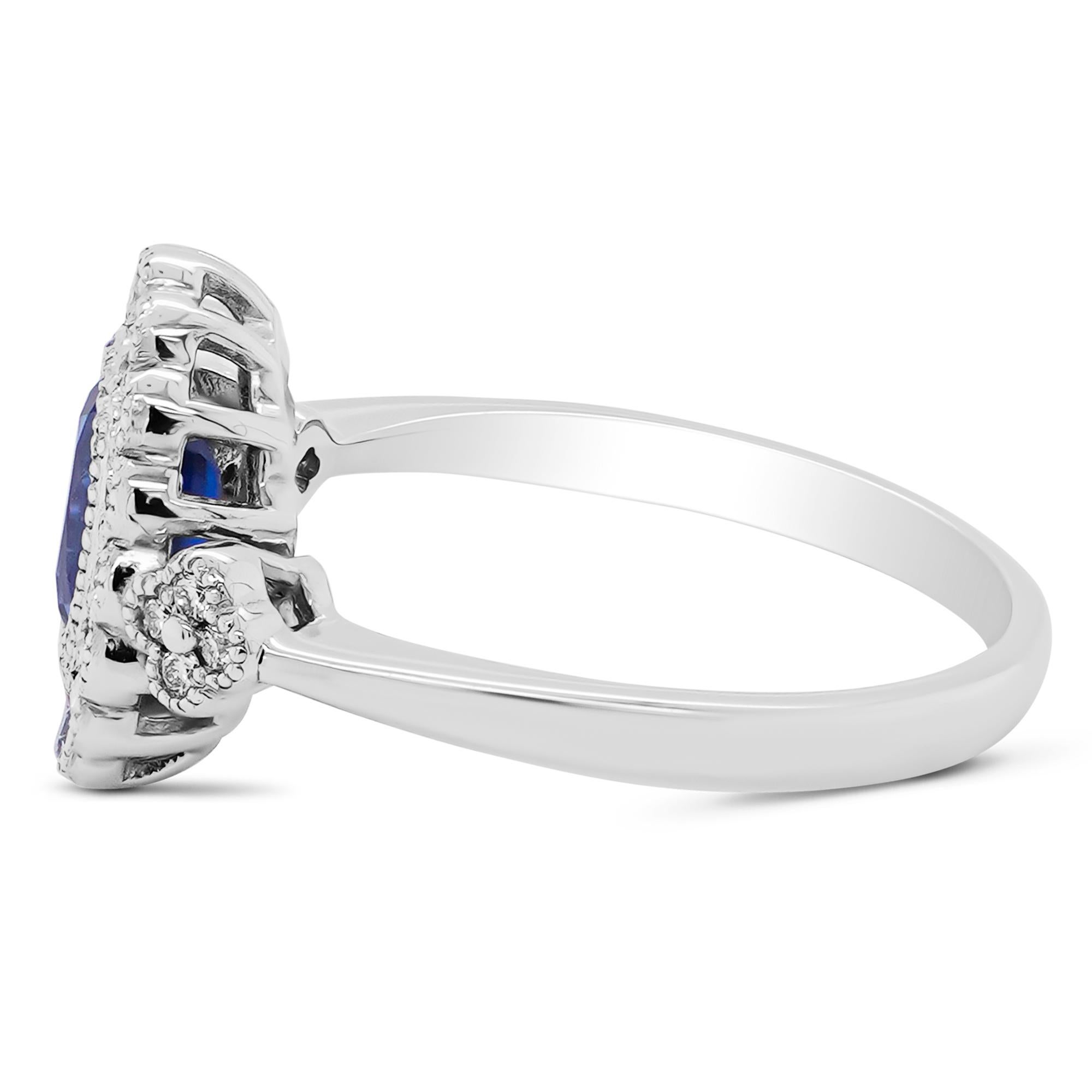 Eine Vision in lebhaftem Blau: Der Solitärring mit Saphir und Diamant (Ovalschliff) im Angebot