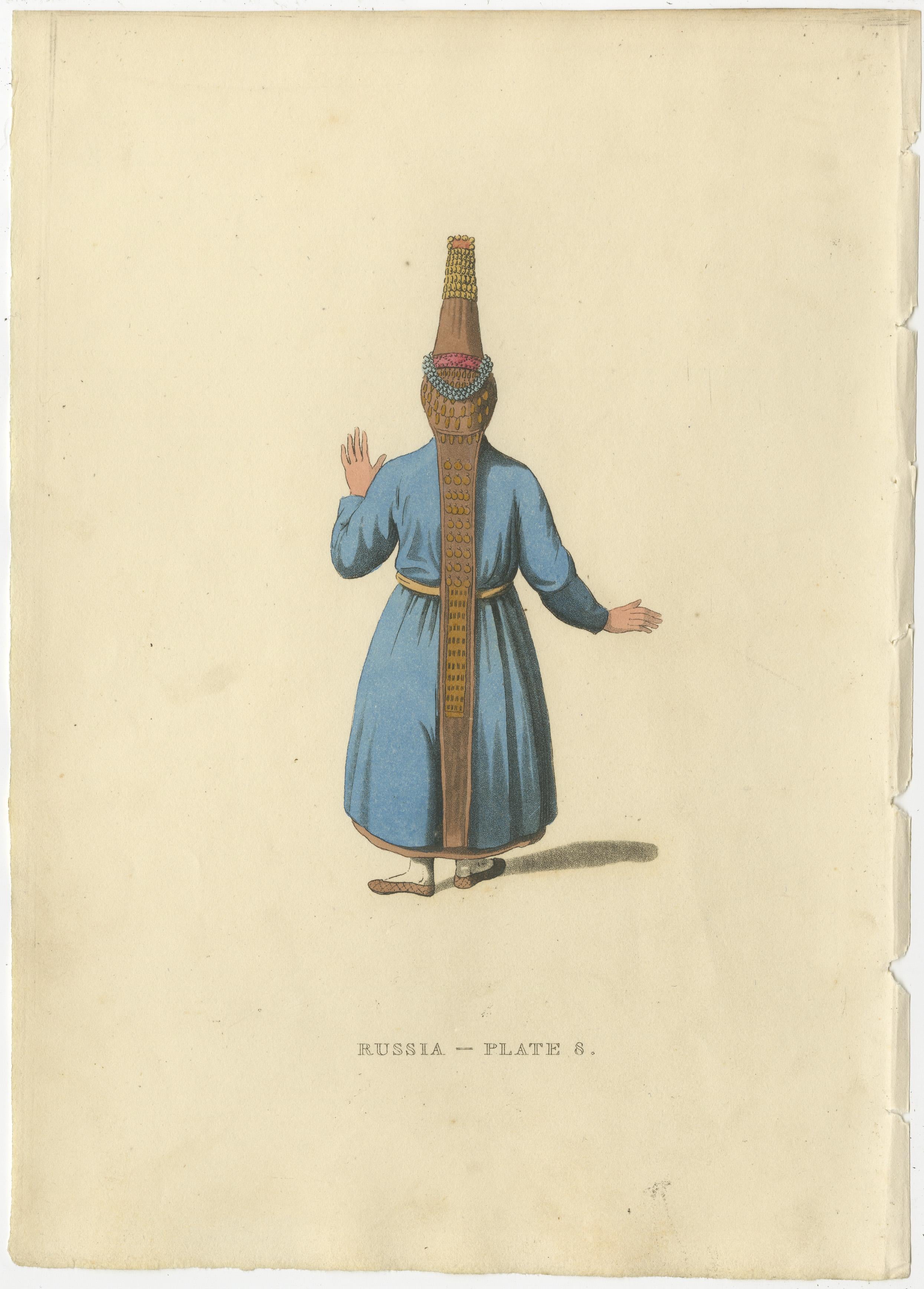 Early 19th Century A Visual Journey through 19th-Century Russian Ethnic Attire, Engraved in 1814 For Sale