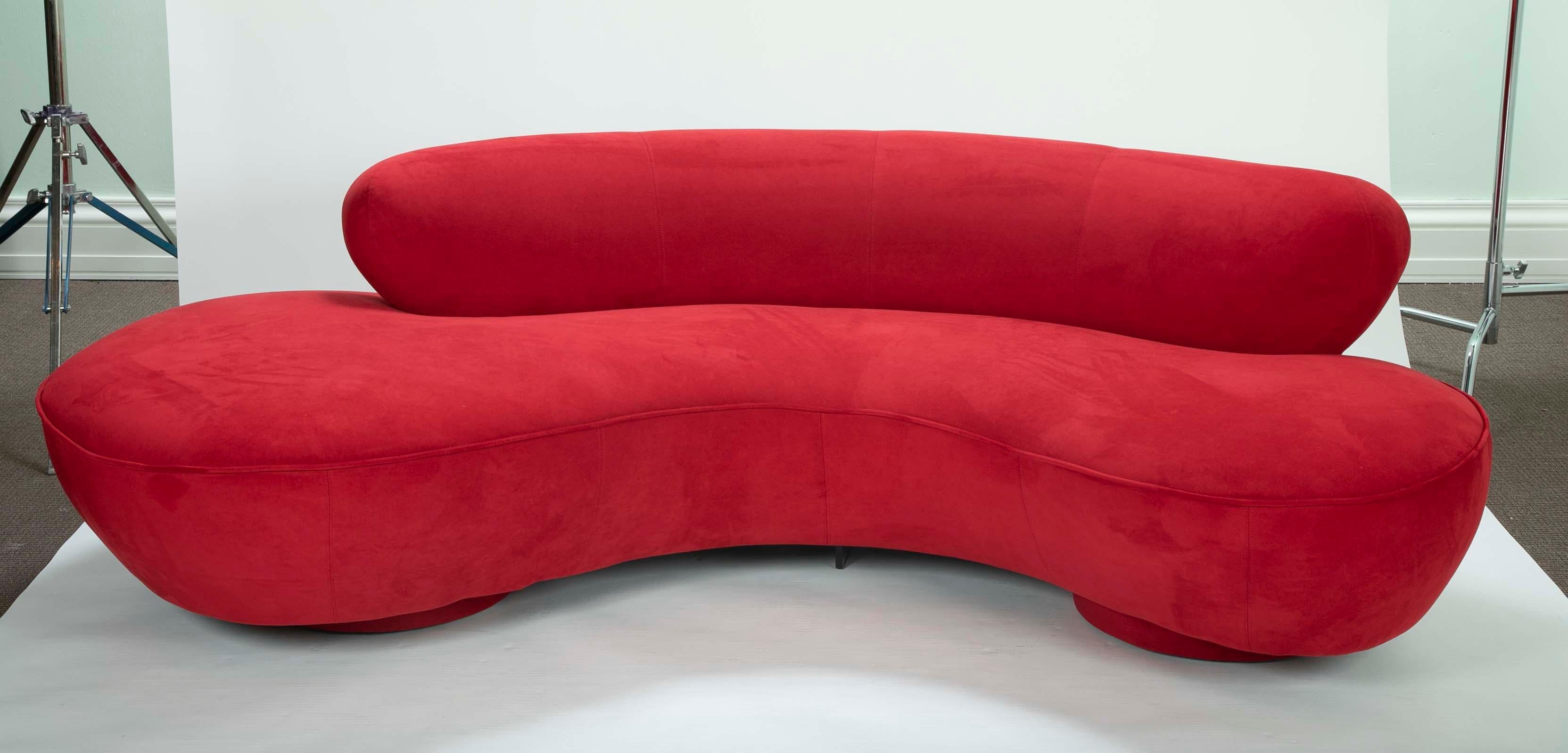 Mid-Century Modern Vladimir Kagan Cloud Sofa in Red
