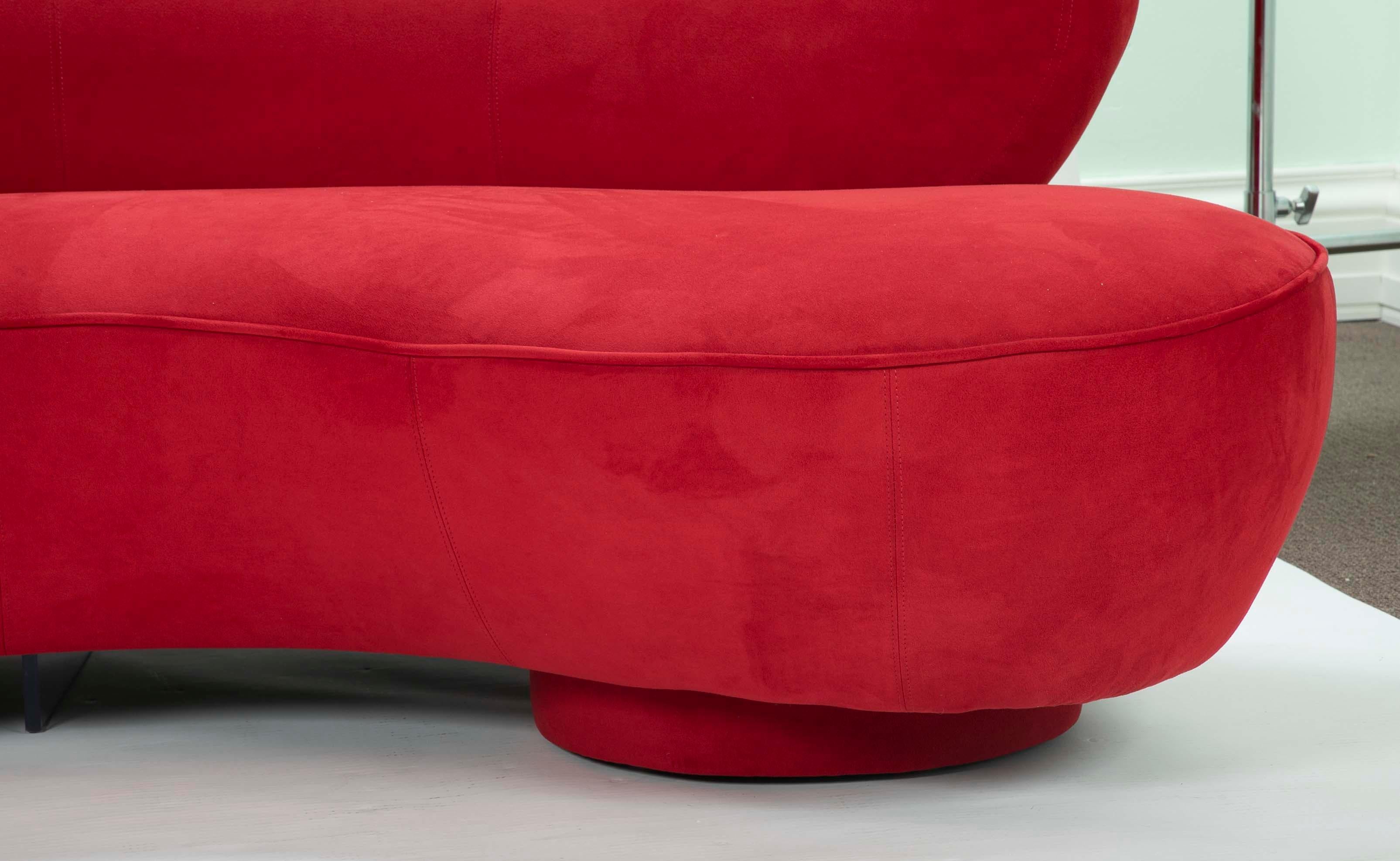 Late 20th Century Vladimir Kagan Cloud Sofa in Red