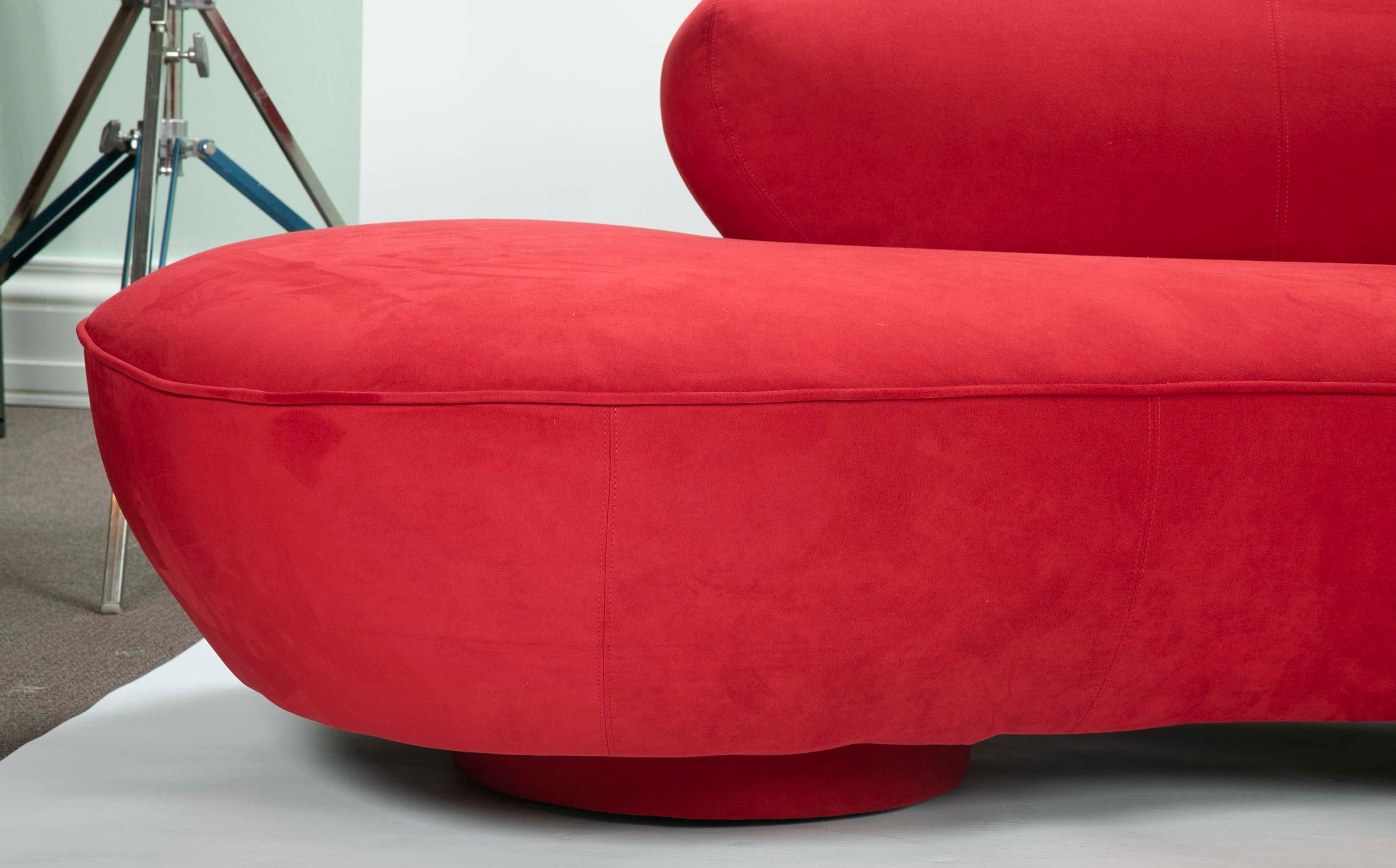 Fabric Vladimir Kagan Cloud Sofa in Red
