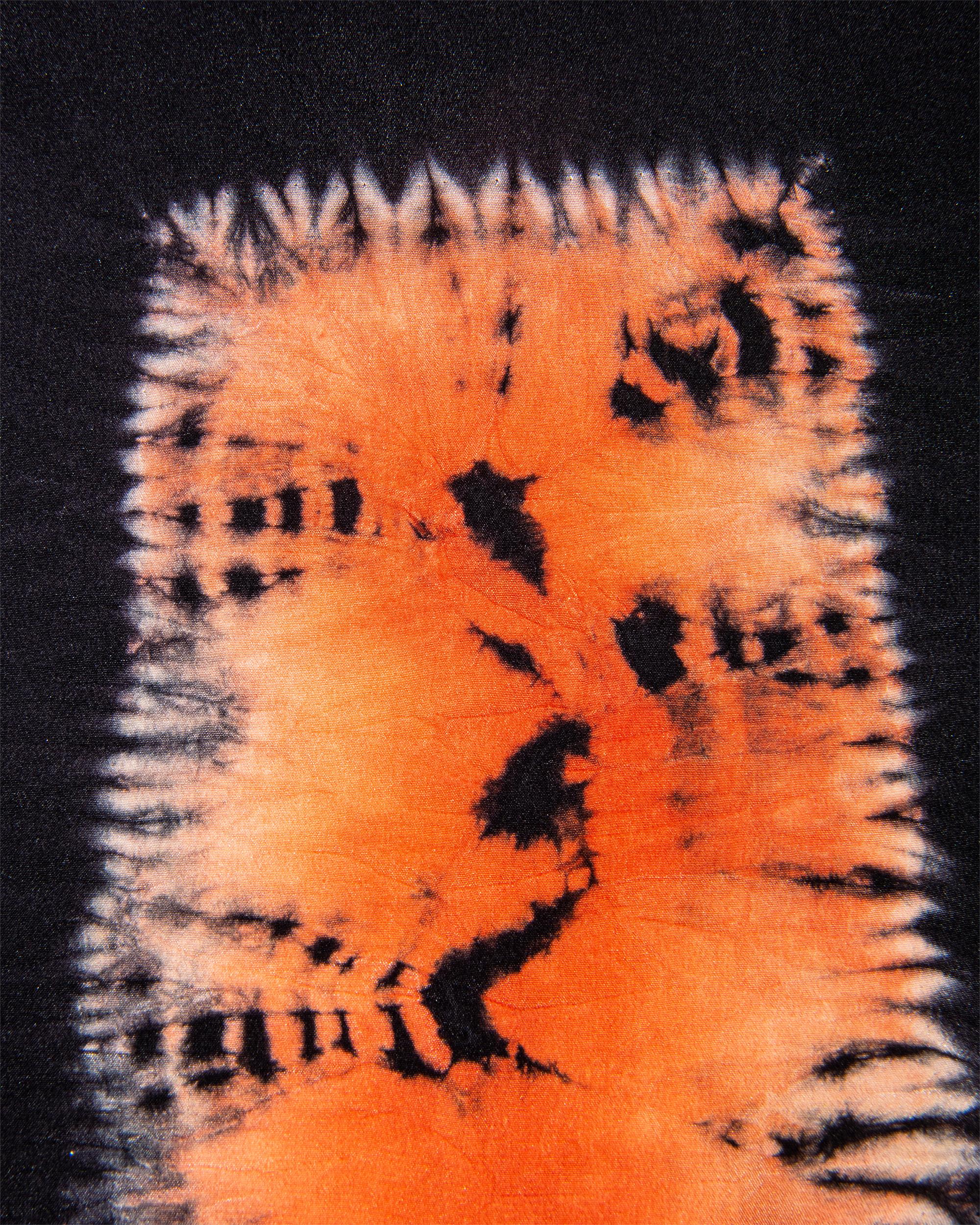 A/W 1972 Halston Schwarzer Seidenkrepp, handgefärbtes Gesichtskleid und signierter Druck im Angebot 12