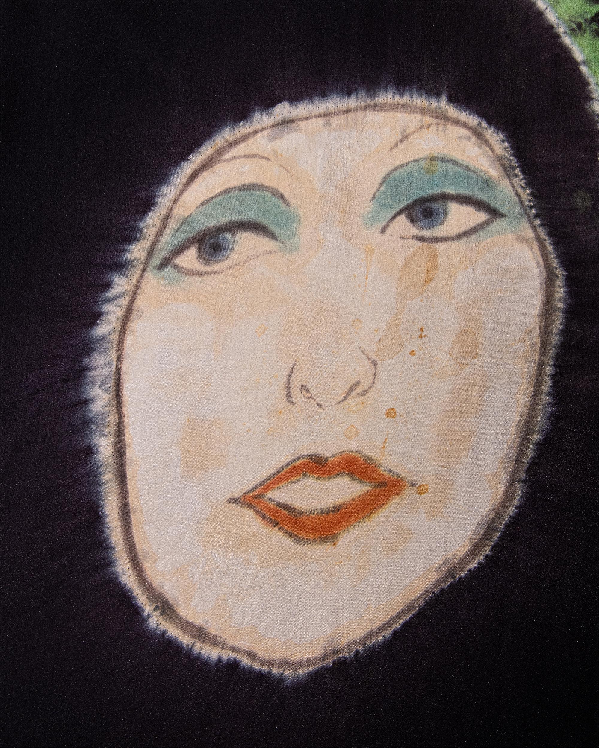 A/W 1972 Halston Schwarzer Seidenkrepp, handgefärbtes Gesichtskleid und signierter Druck im Angebot 15