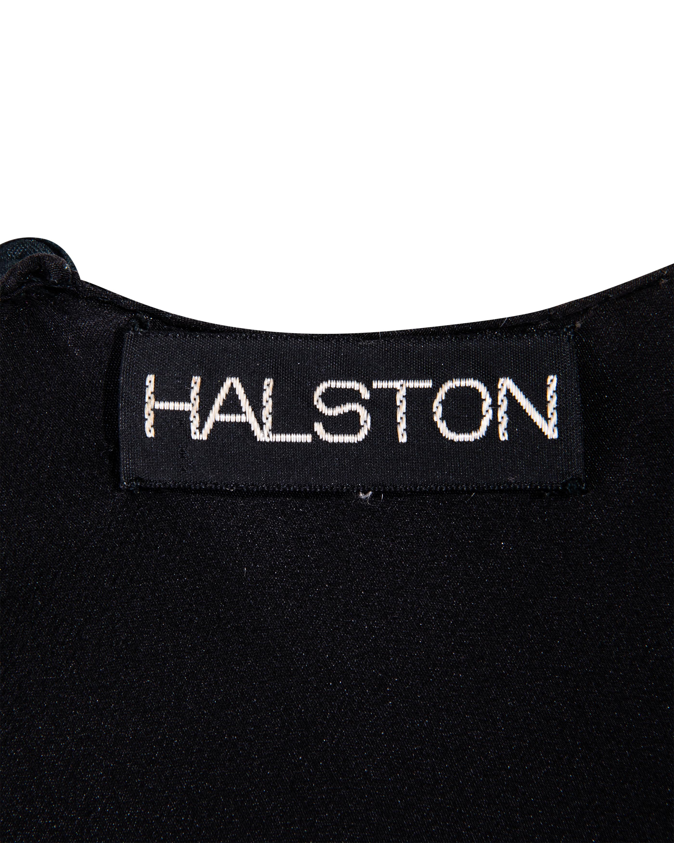 A/W 1972 Halston Schwarzer Seidenkrepp, handgefärbtes Gesichtskleid und signierter Druck im Angebot 16