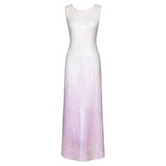 Vintage A/W 1973 Halston Sleeveless Geometric Point Sequin Gradient Gown