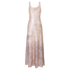 A/W 1973 Halston Sleeveless Sequin 'Scale' Gradient Gown