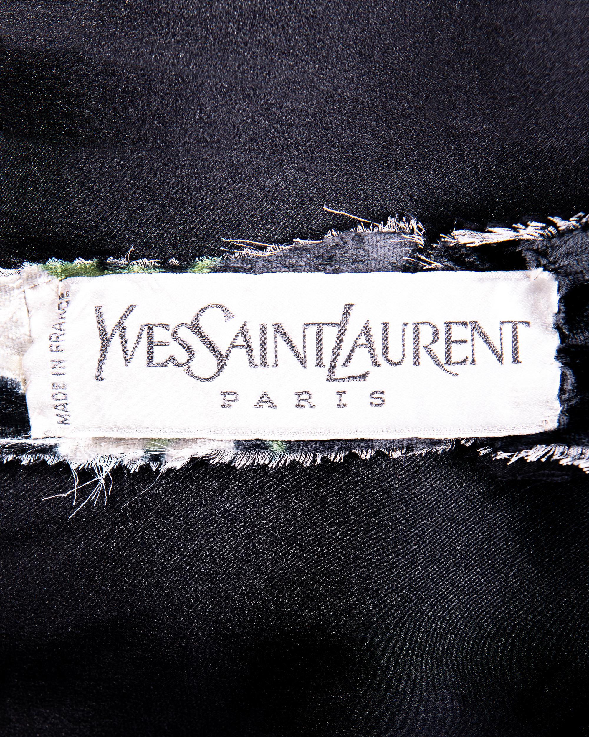 A/W 1976 Yves Saint Laurent Haute Couture Floral Pattern Velvet Skirt Set 7