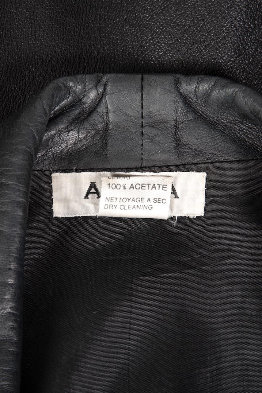 A/W 1982 Azzedine ALAÏA First Ready-To-Wear Collection Black Leather Jacket For Sale 11