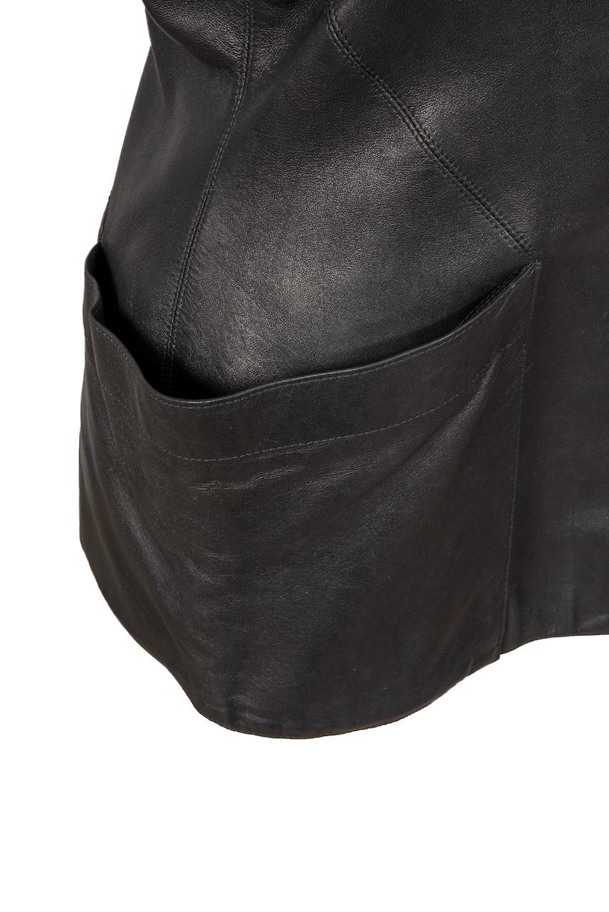 A/W 1982 Azzedine ALAÏA First Ready-To-Wear Collection Black Leather Jacket For Sale 4