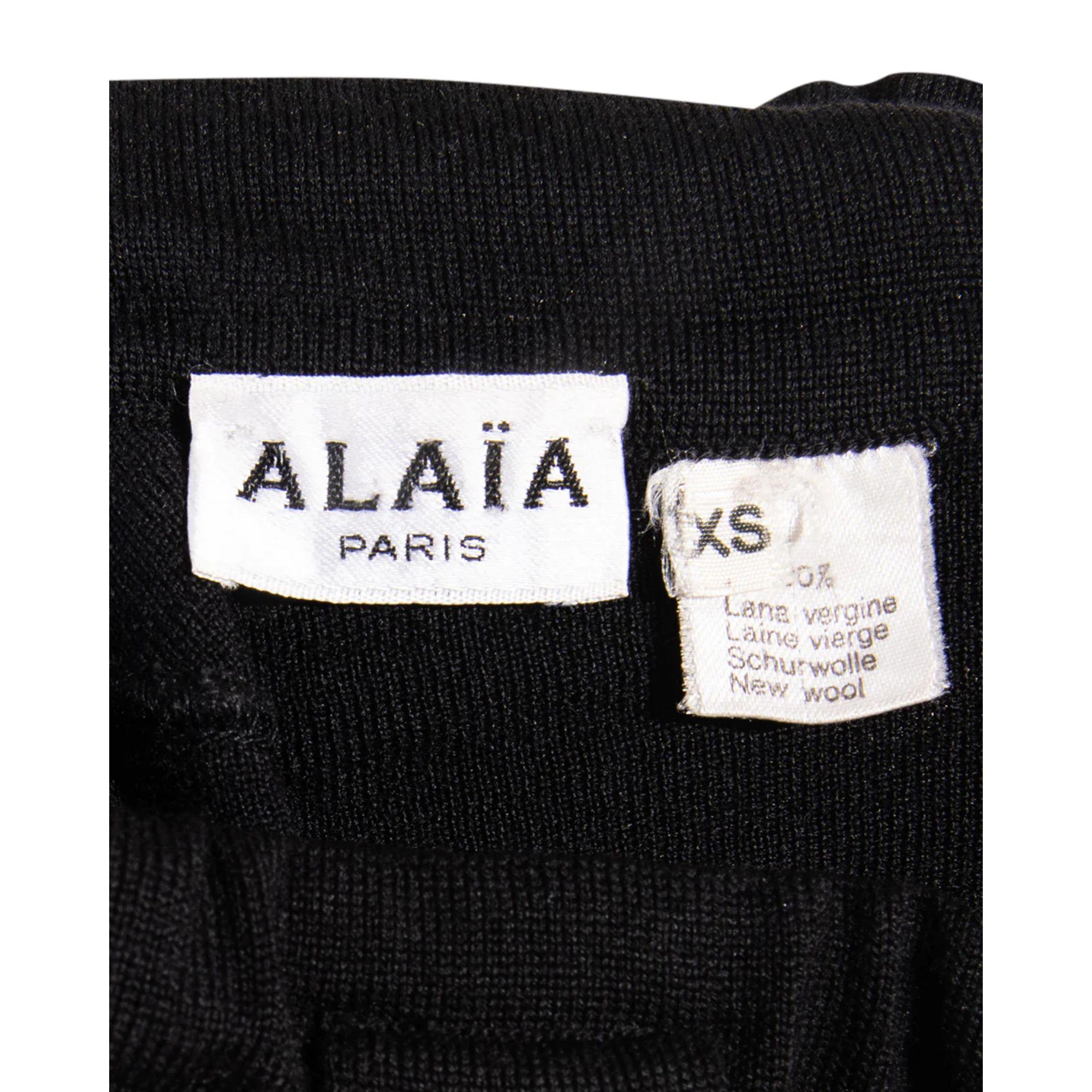A/W 1985 Azzedine Alaia Black Wool Bodysuit and Stirrup Pant Set 6