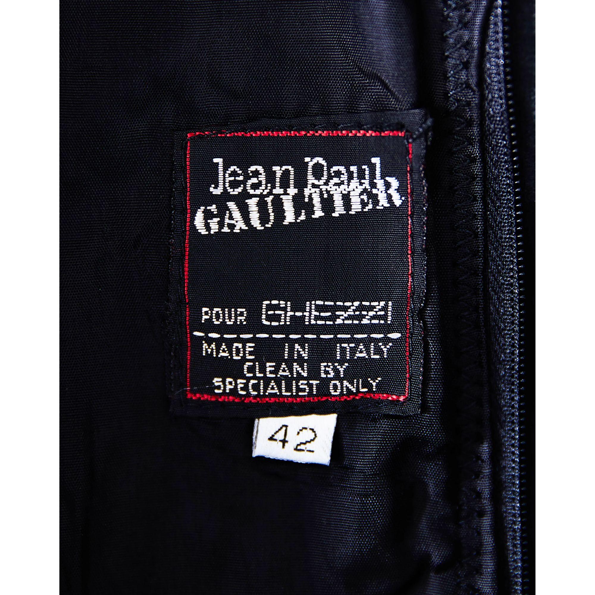 Women's A/W 1986 Jean Paul Gaultier Stripe Face Leather Dress