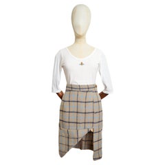 A/W 1988 -1989 VIVIENNE WESTWOOD Time Machine Collection Blue Plaid Tartan skirt