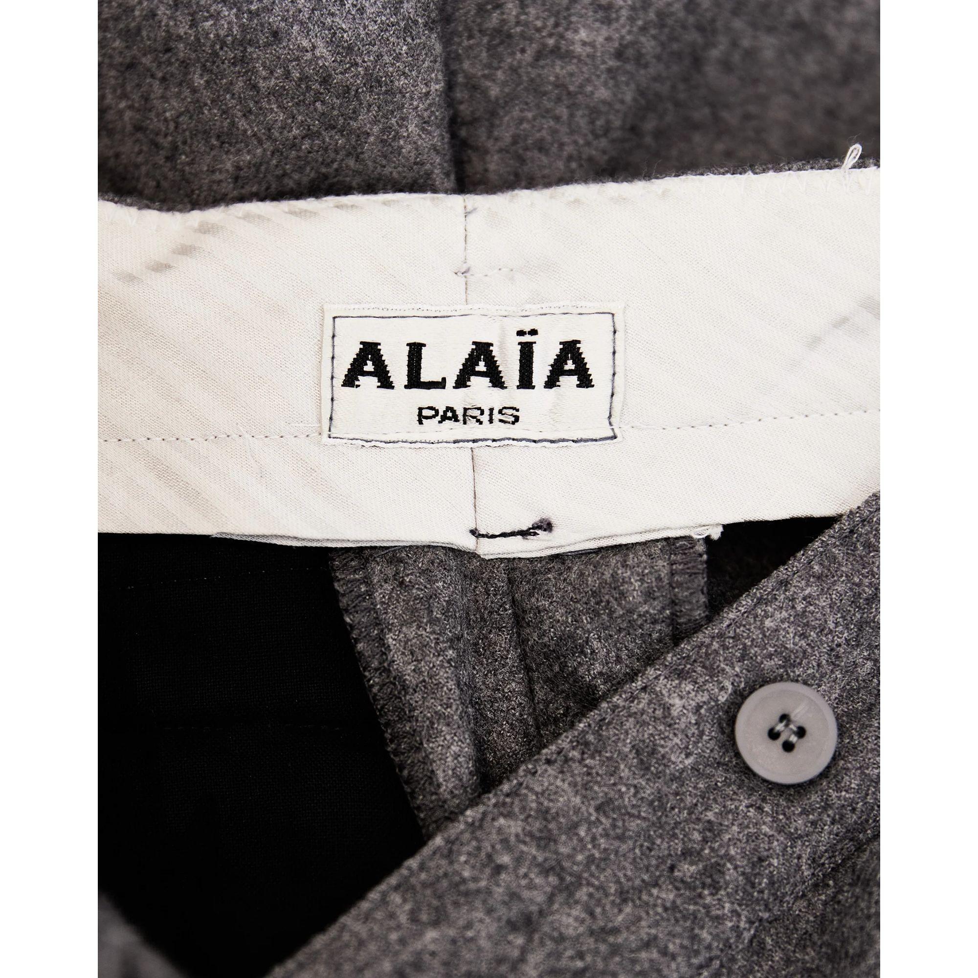 A/W 1988 Azzedine Alaïa Gray Wool Shorts 3