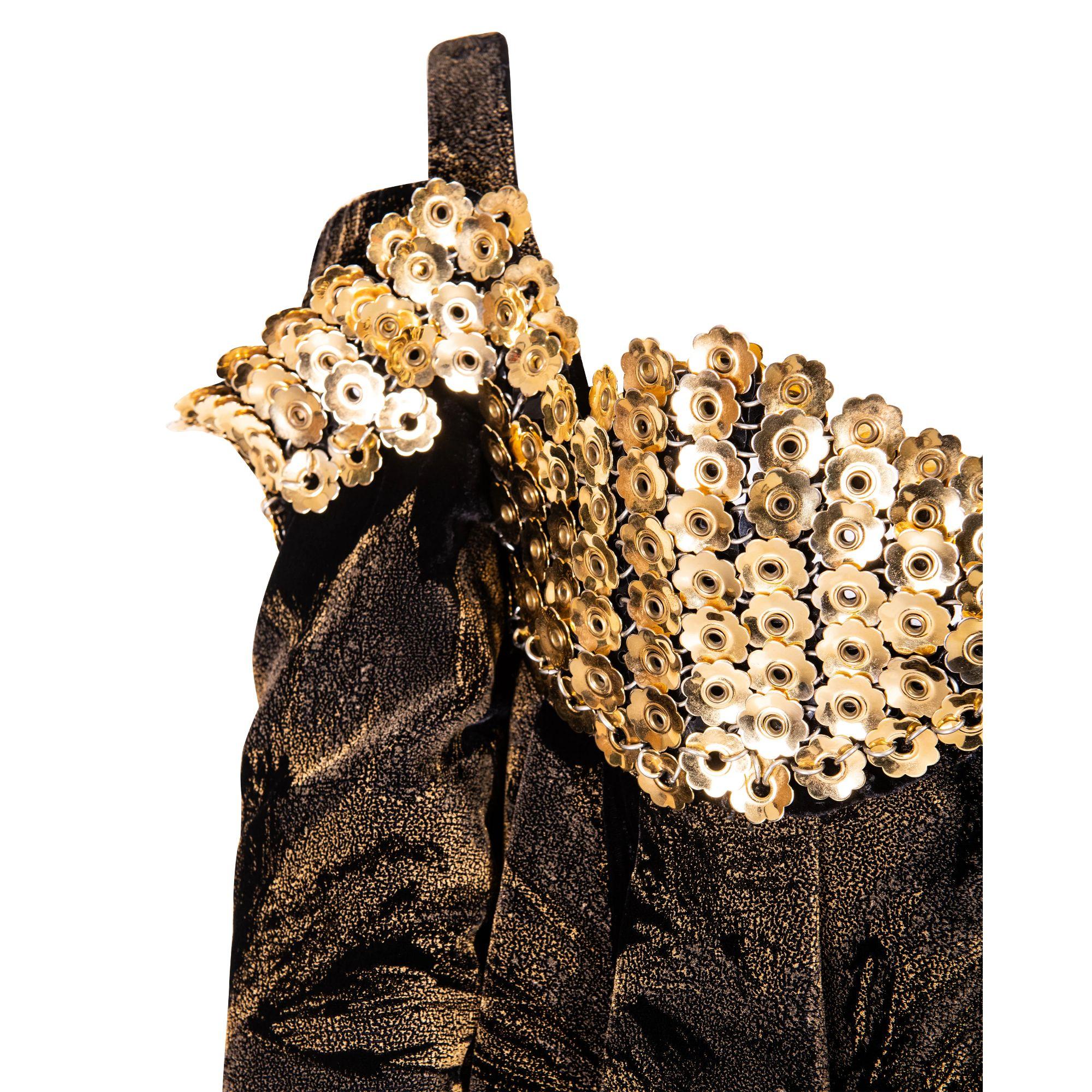 Paco Rabanne - Robe bustier haute couture en cotte de mailles dorées, A/H 1988 Pour femmes en vente