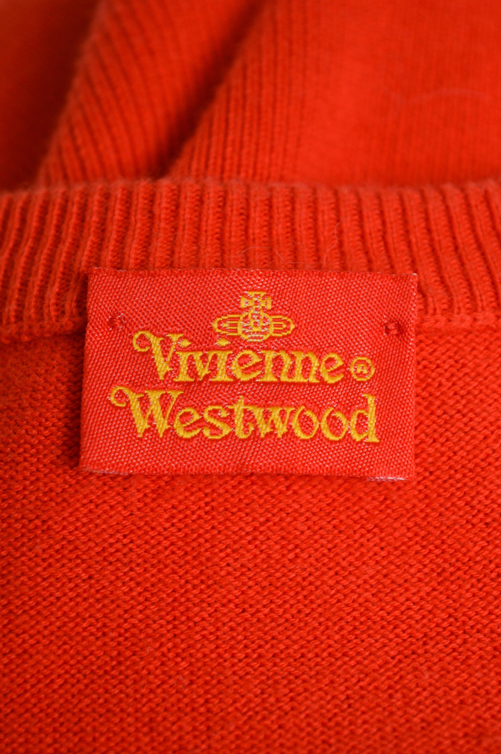 VIVIENNE WESTWOOD A/H 1989 - 1990 - Robe moulante vintage en maille rouge ornée d'orbes en vente 8