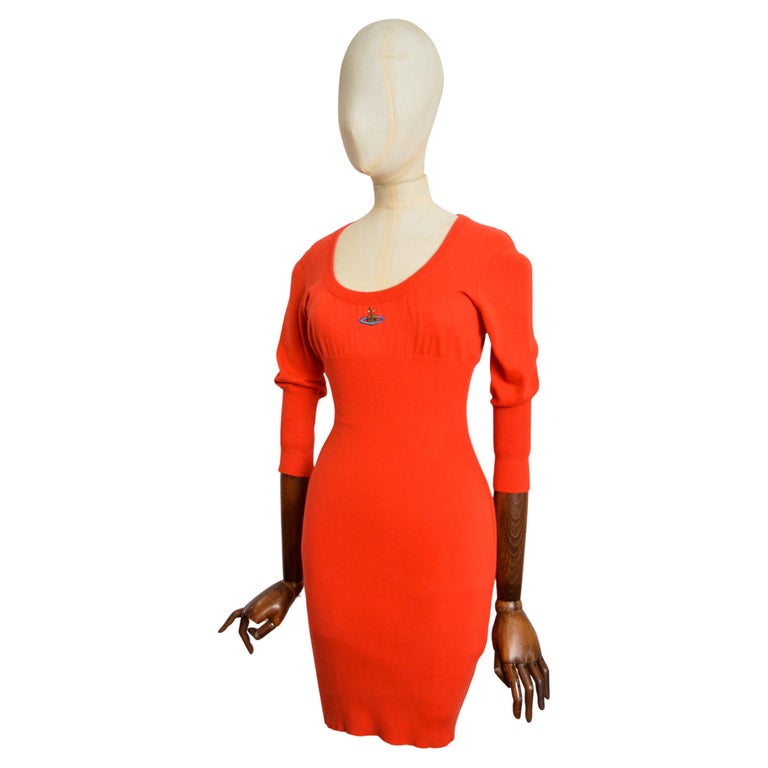 strapless open back dress Vivienne Westwood Anglomania Long Orange Dress Size M – The Wardrobe main image 0