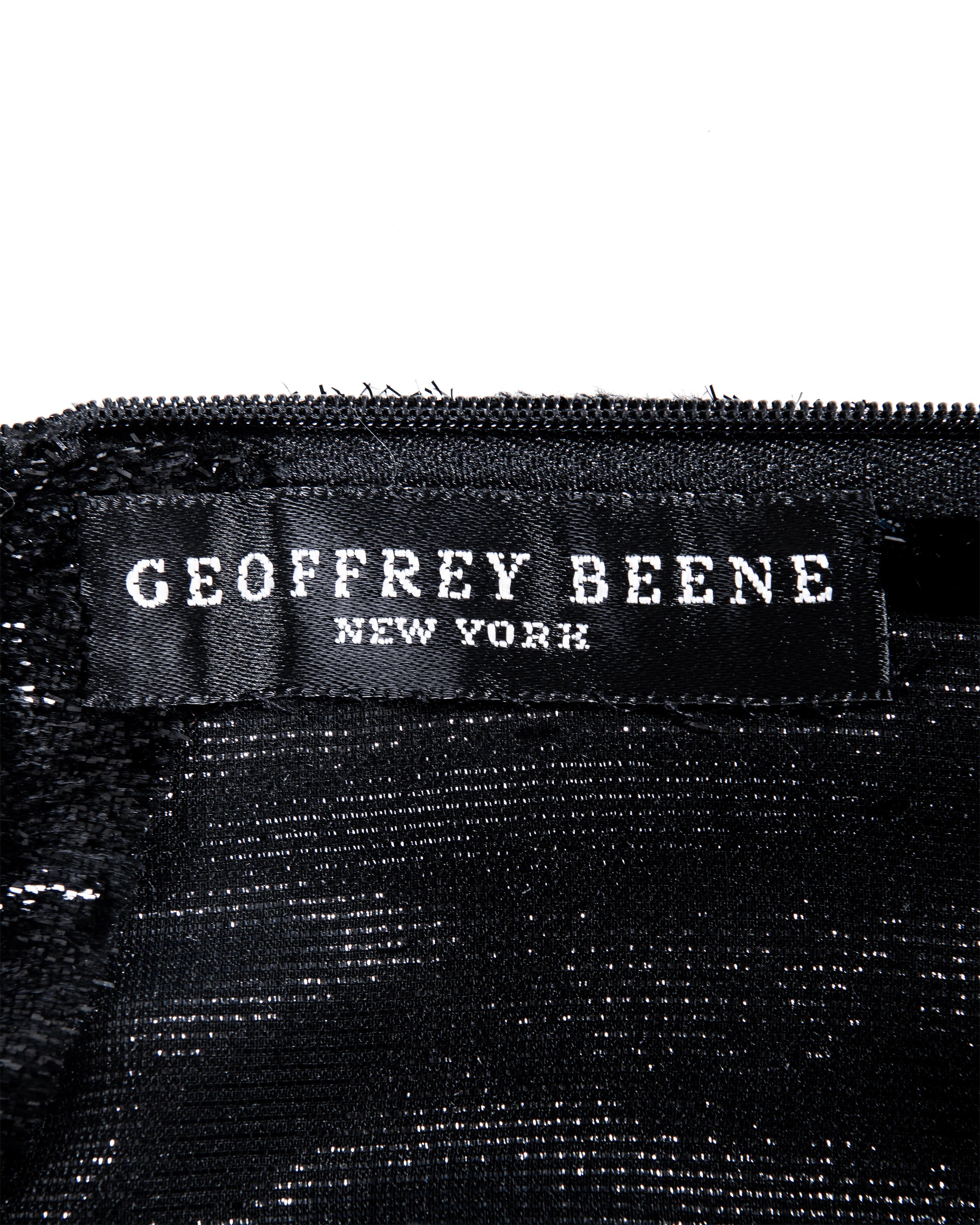 A/W 1989 Geoffrey Beene Black Lamé Long Sleeve Gown For Sale 8