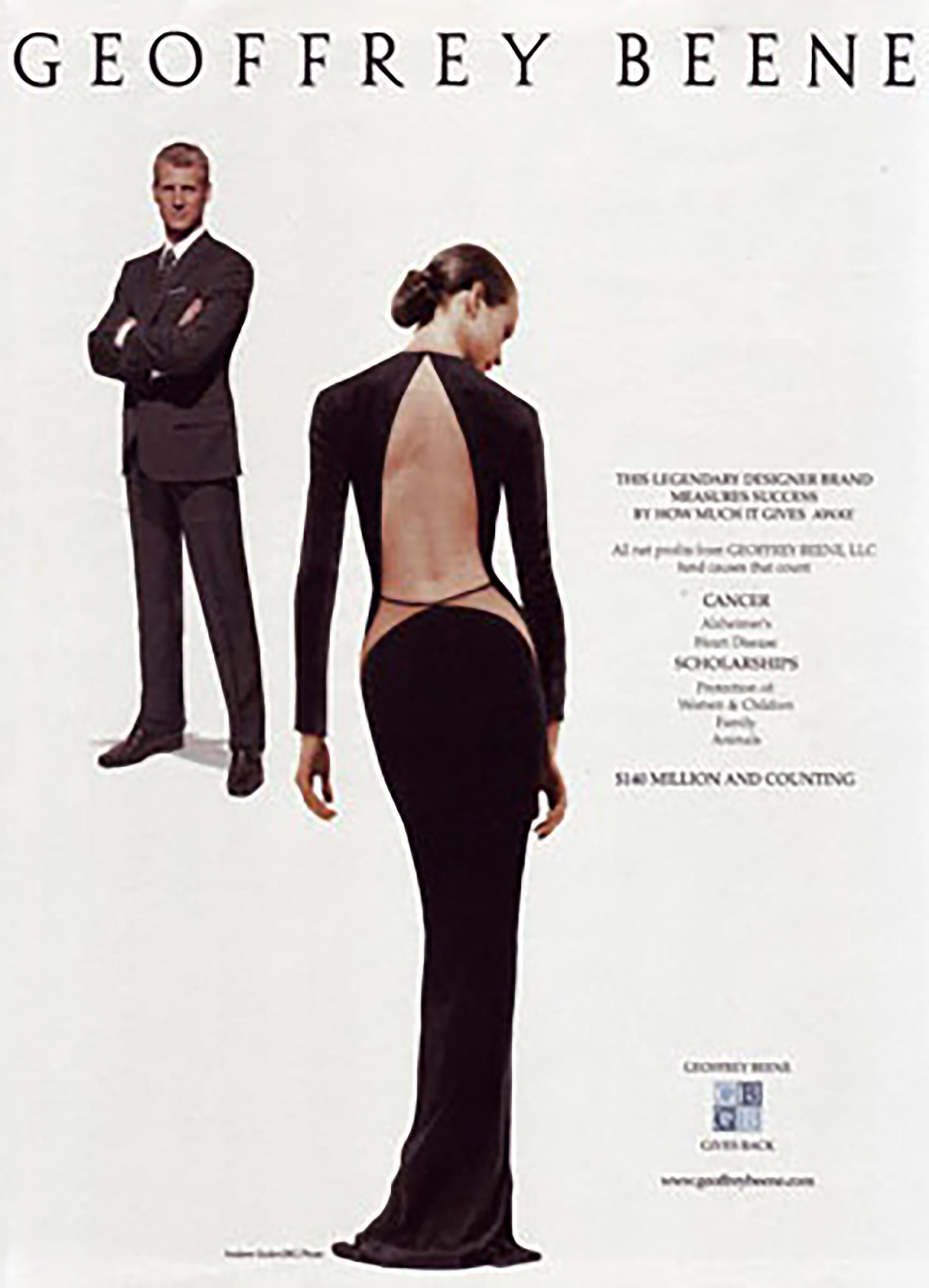A/W 1989 Geoffrey Beene Black Long Sleeve Open-back Gown 5