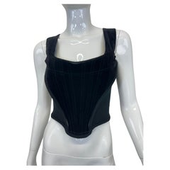 A/W 1989 Vivienne Westwood black velvet corset bustier corsage top