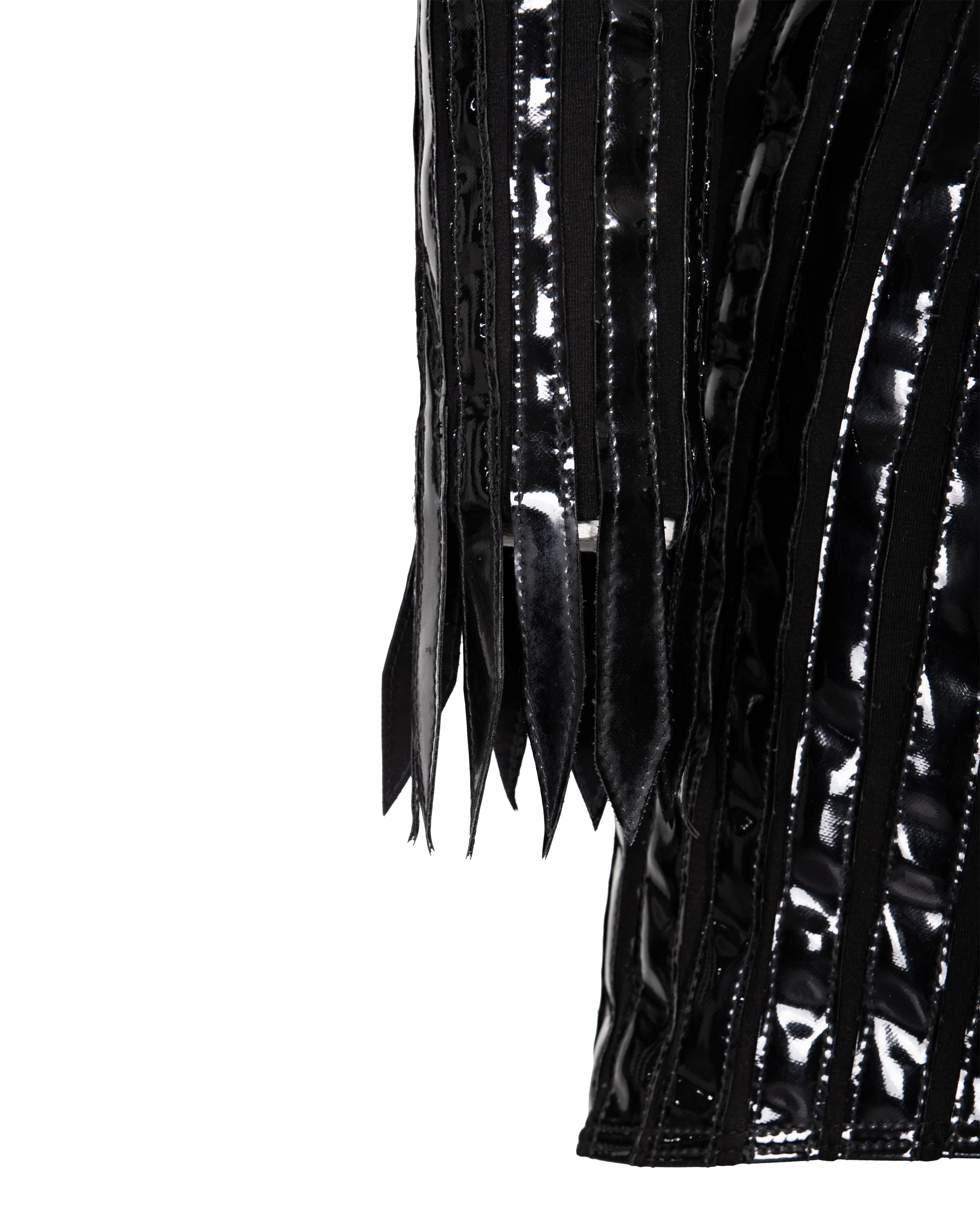 A/W 1990 Thierry Mugler - Robe et manches en vinyle noir 