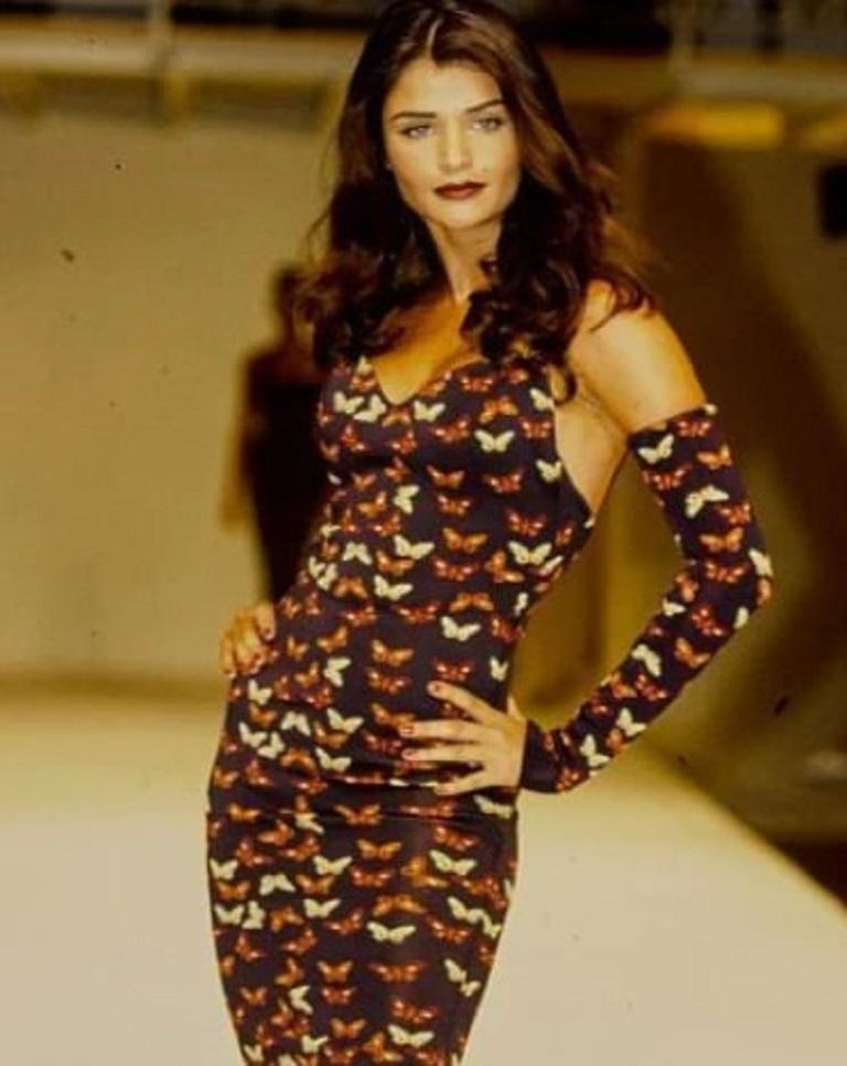 A/W 1991 Azzedine Alaïa Butterfly Print Dress 2