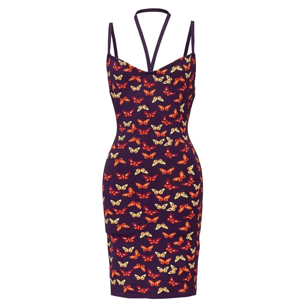 A/W 1991 Azzedine Alaïa Butterfly Print Dress