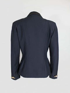 A/W 1991 MOSCHINO Black Wool & Satin Lapel Faucet Handle Tuxedo Jacket