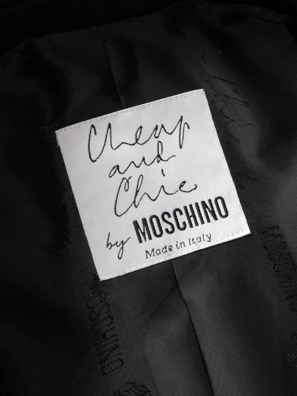A/W 1991 MOSCHINO Black Wool & Satin Lapel Faucet Handle Tuxedo Jacket For Sale 2