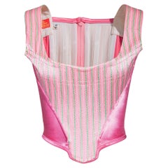 A/W 1991 Vivienne Westwood 'Dressing Up' Pink and Green Striped Corset