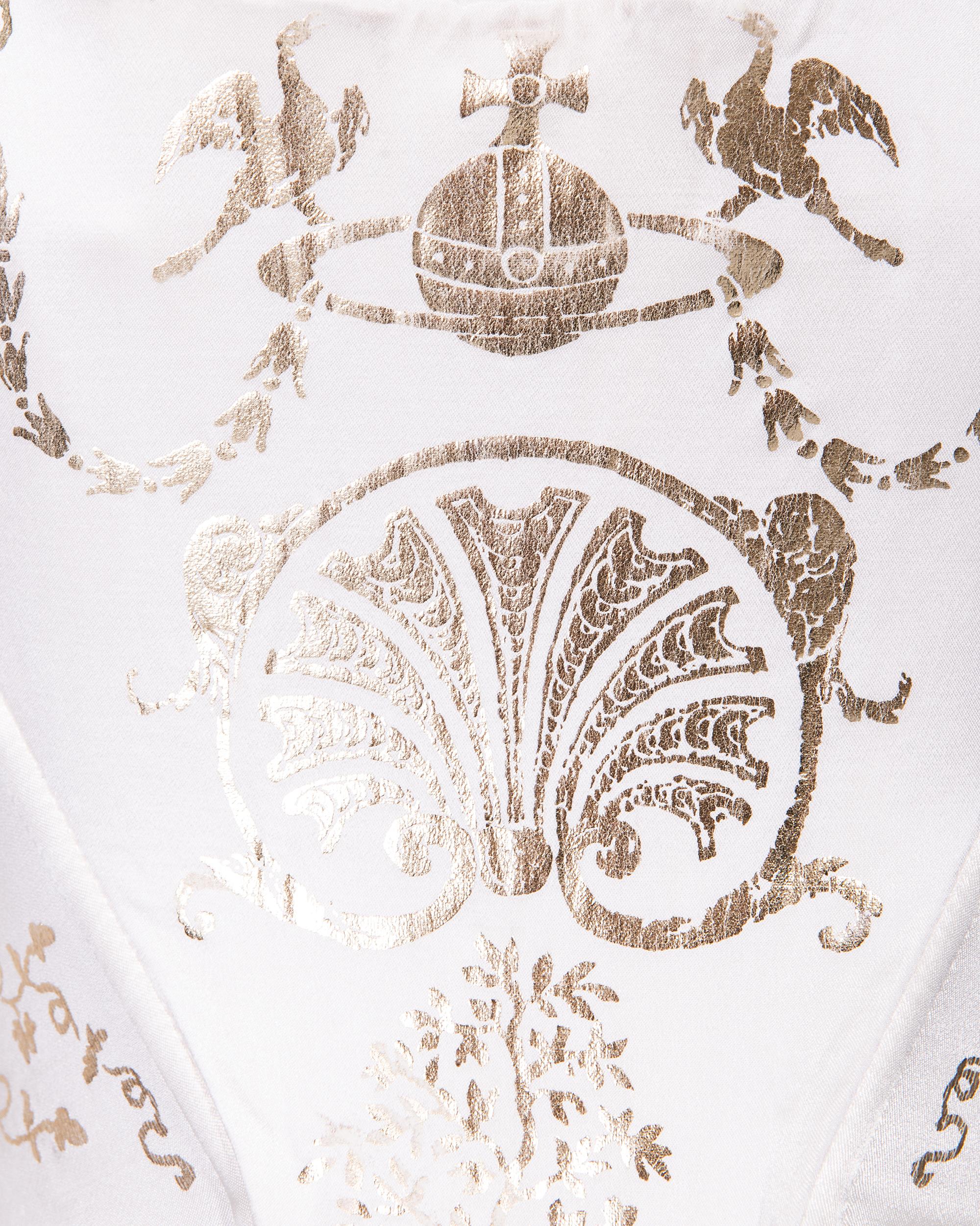Women's A/W 1991 Vivienne Westwood White and Gold Boulle Print Corset