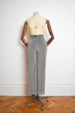 A/W 1992- 1993 VIVIENNE WESTWOOD 'Always on Camera' Grey High Waisted Cord Pants