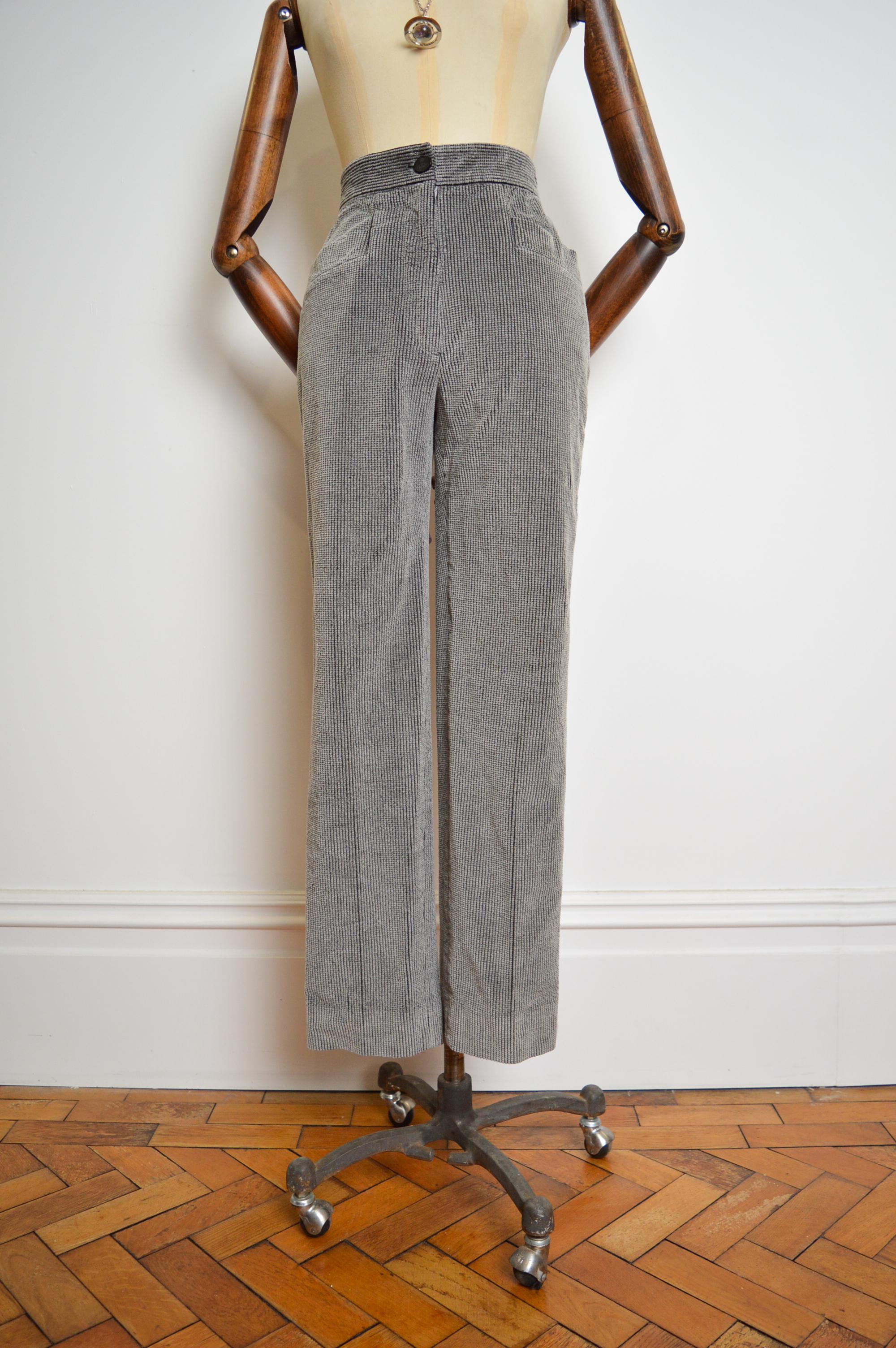 Gray A/W 1992- 1993 VIVIENNE WESTWOOD 'Always on Camera' Grey High Waisted Cord Pants For Sale