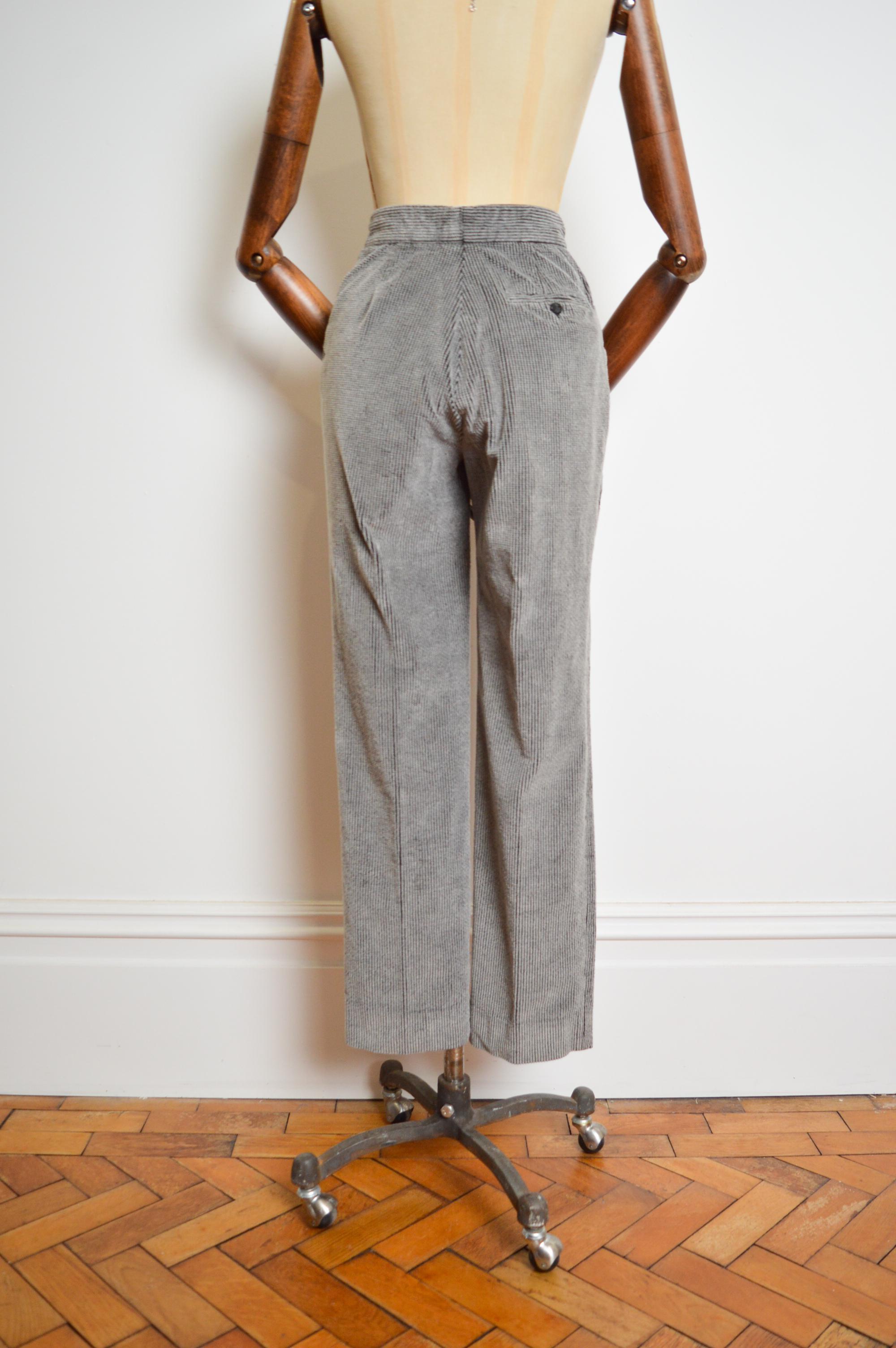 A/W 1992- 1993 VIVIENNE WESTWOOD 'Always on Camera' Grey High Waisted Cord Pants For Sale 1