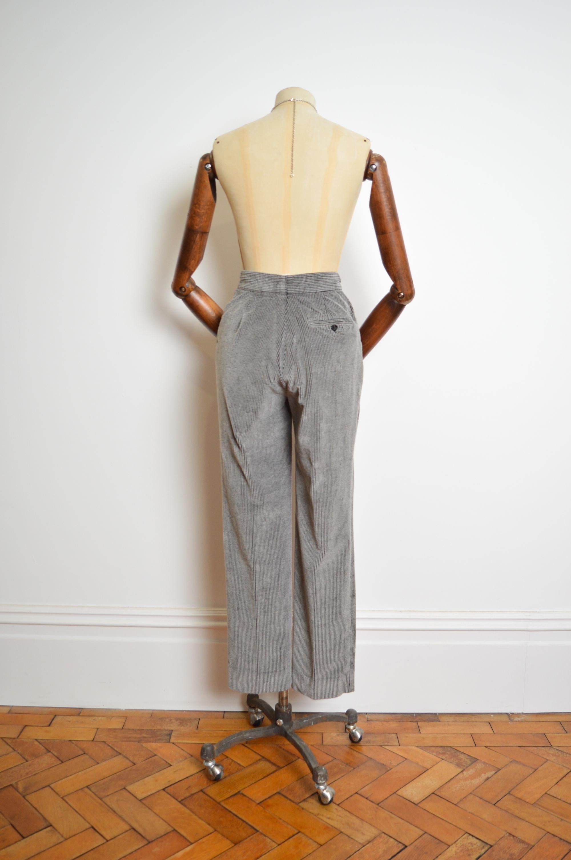 A/W 1992- 1993 VIVIENNE WESTWOOD 'Always on Camera' Grey High Waisted Cord Pants For Sale 4