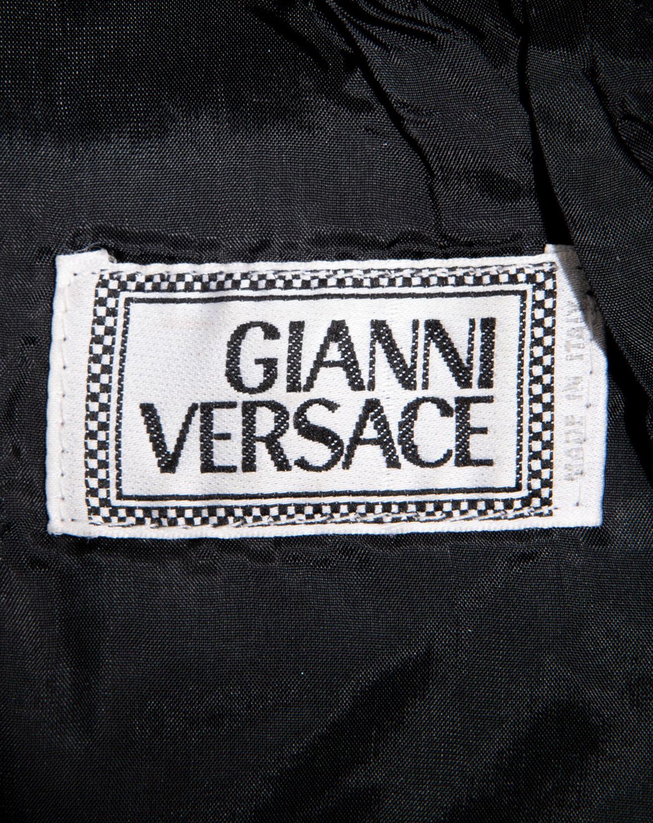 A/W 1992 Gianni Versace Leather Vest, Pant and Belt Set with Gold Stud Details 12
