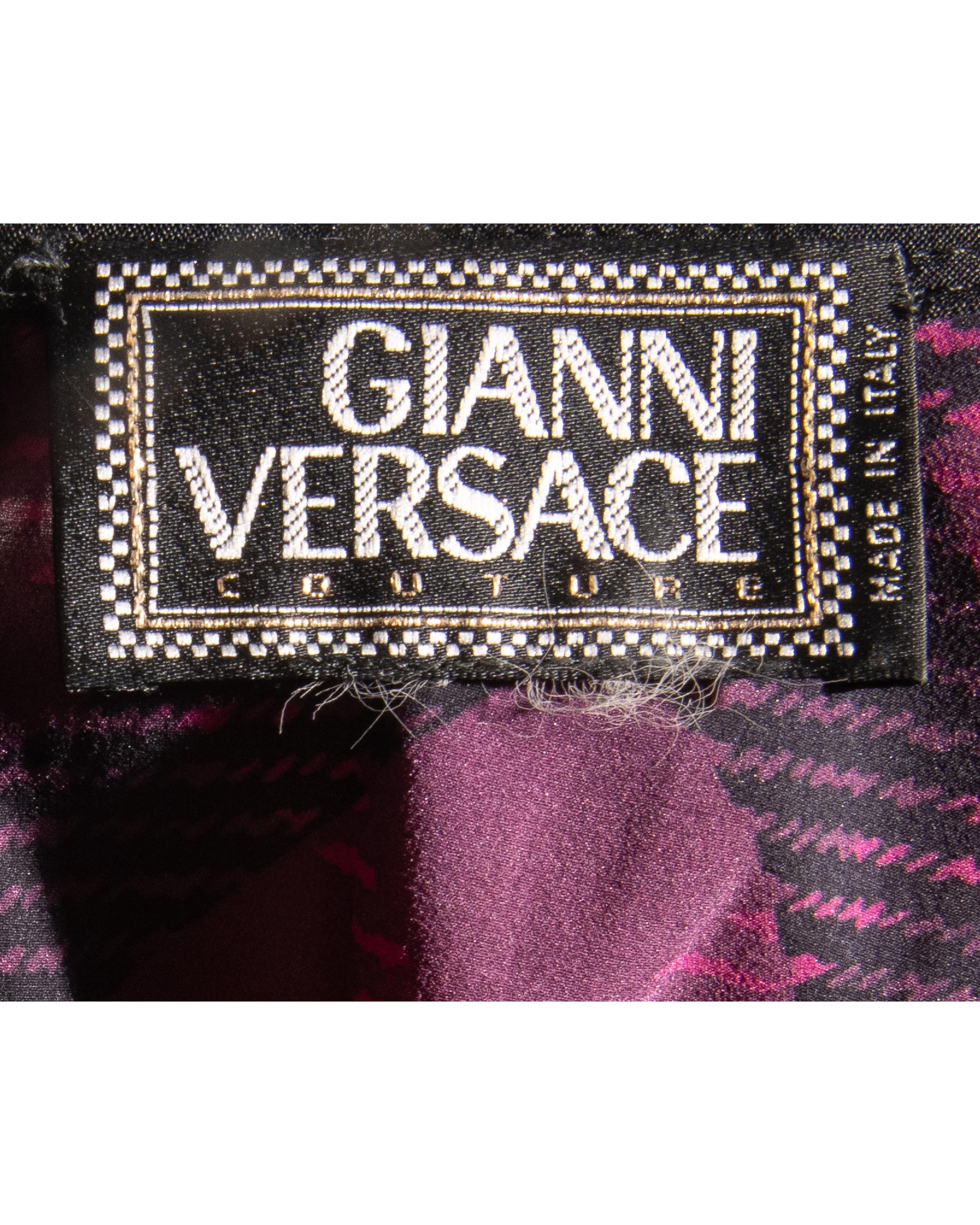 A/W 1992 Gianni Versace Plaid Wiggle Dress For Sale 1