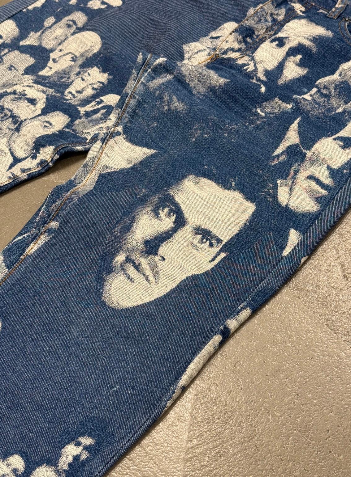 Purple A/W 1992 Jean Paul Gaultier jacquard face denim For Sale