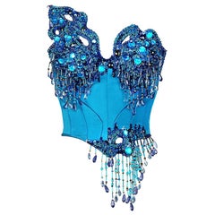 A/W 1992 VINTAGE THIERRY MUGLER COUTURE EMBELLISHED BUSTIER CORSET Size 38