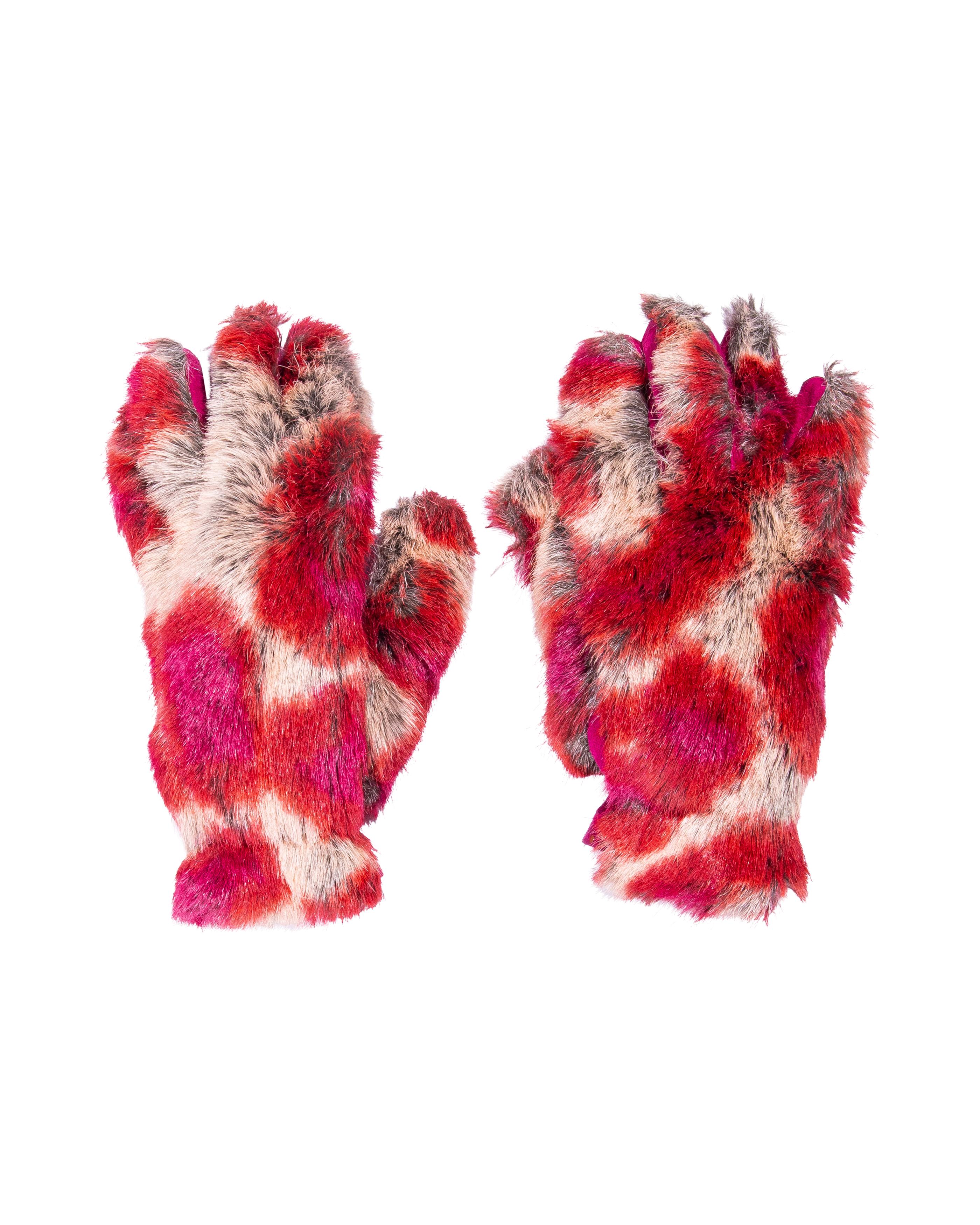 A/W 1992 - Vivienne Westwood - Ensemble manteau et gants en fausse fourrure imprimé léopard en vente 10