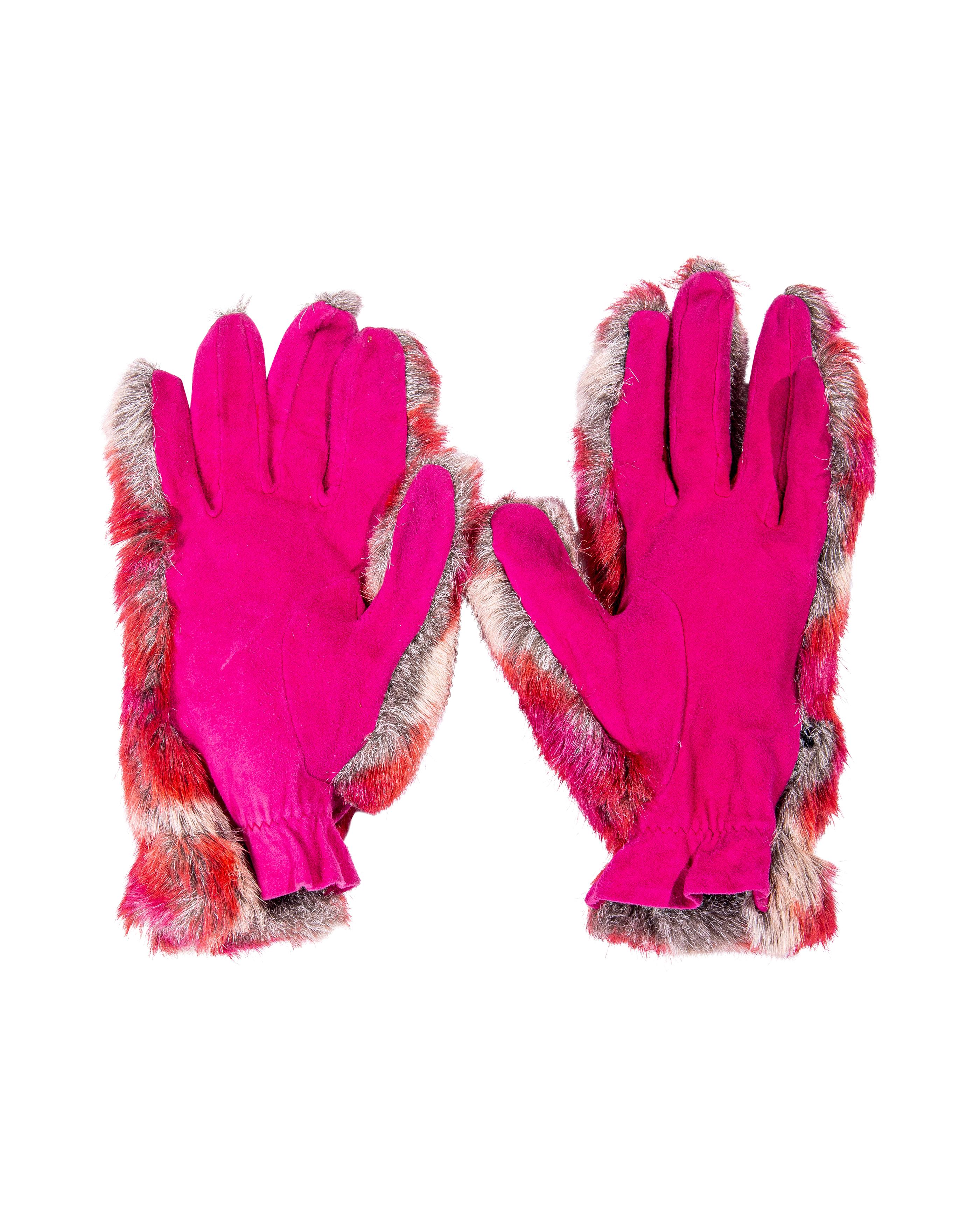 A/W 1992 - Vivienne Westwood - Ensemble manteau et gants en fausse fourrure imprimé léopard en vente 12