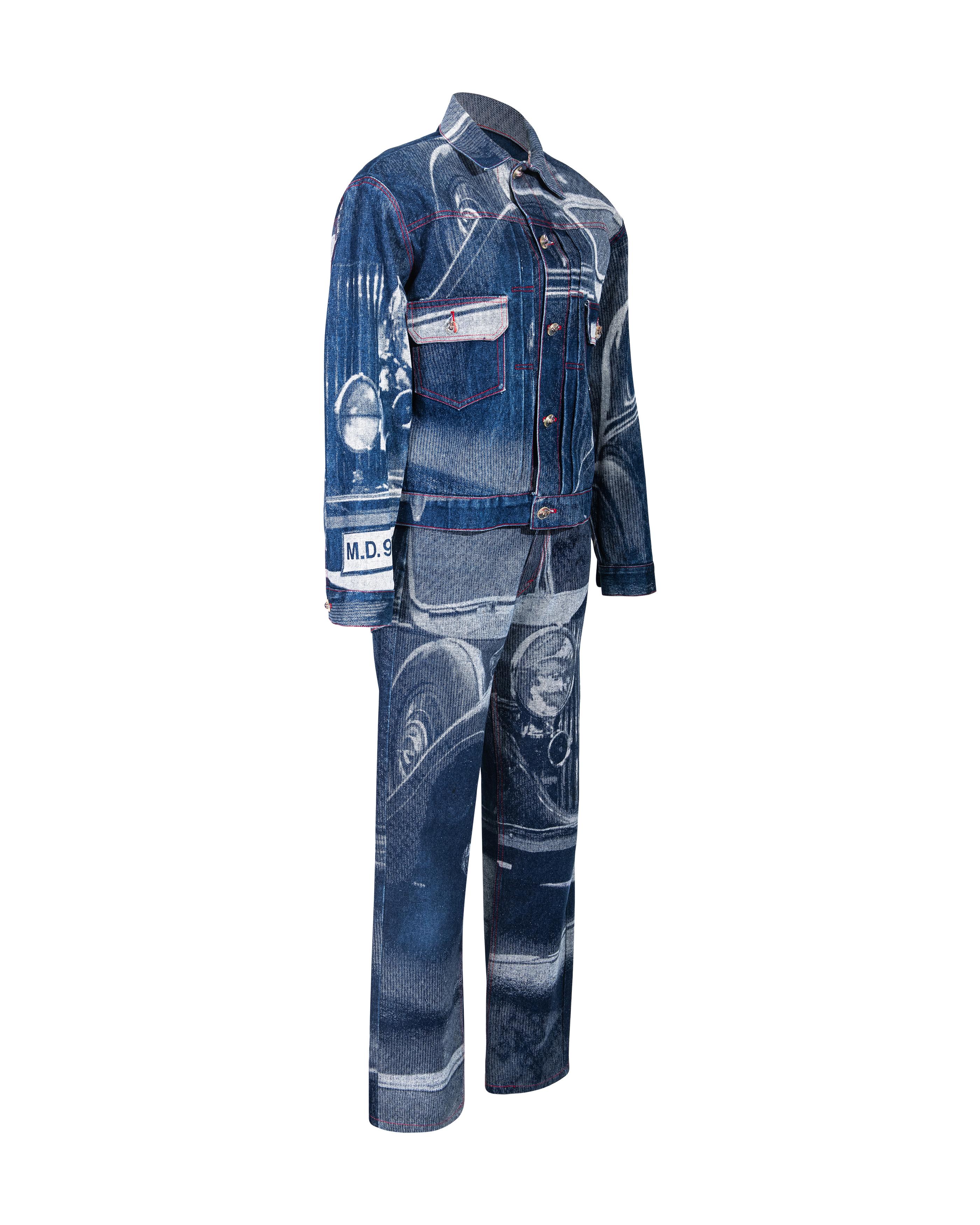 Bleu Ensemble veste et pantalon en denim A/H 1992 Vivienne Westwood Rolls Royce en vente