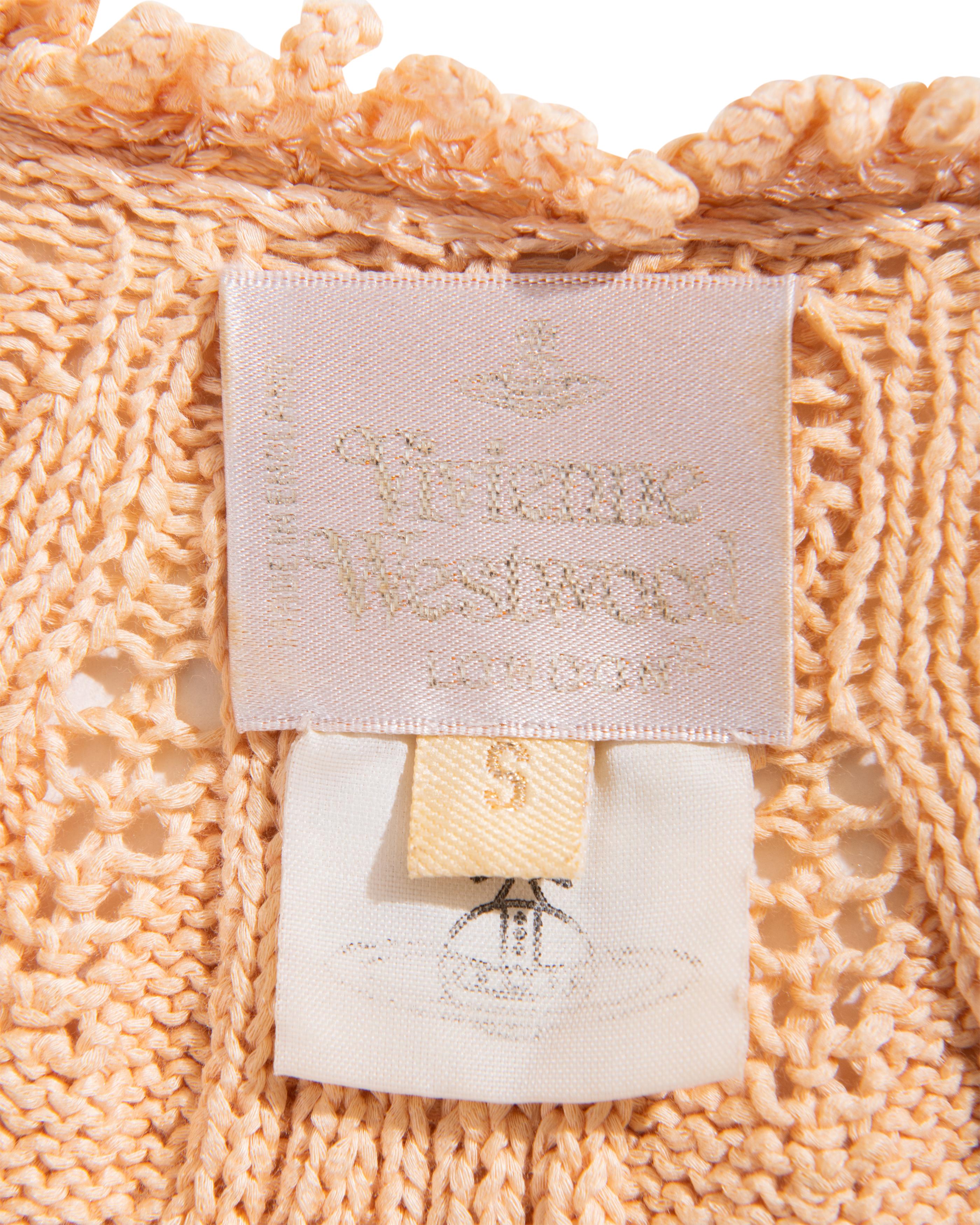 A/W 1994 Vivienne Westwood - Ensemble chapeau et haut en tricot pêche en vente 15
