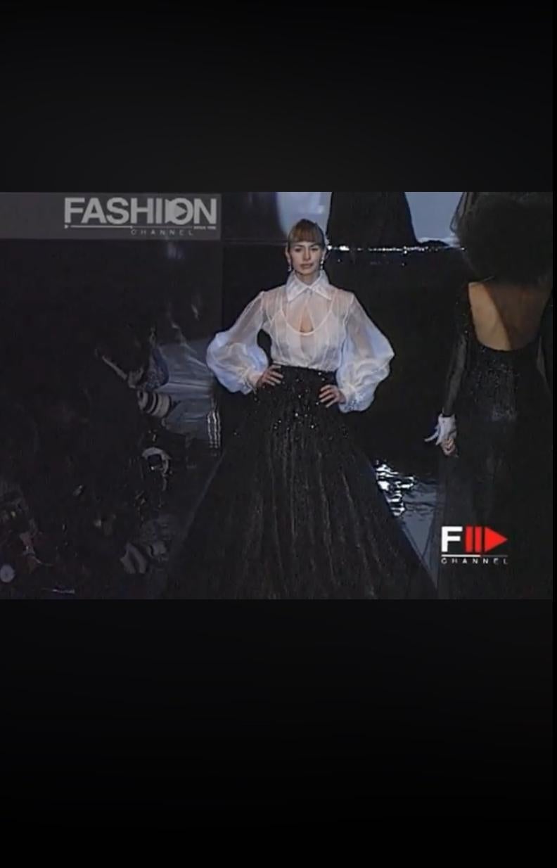 A/W 1995 1996 Christian Dior by Gianfranco Ferré Sheer White Ballon Sleeve Shirt For Sale 10